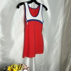 NWT SOFIBELLA chain tank top . Red white and blue  . Not padded . Color block